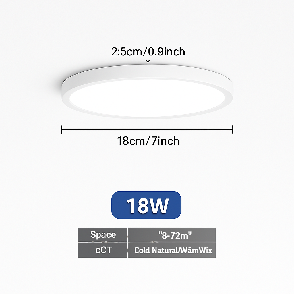 Plafonnier — LED ultra mince rond carré pour lumières