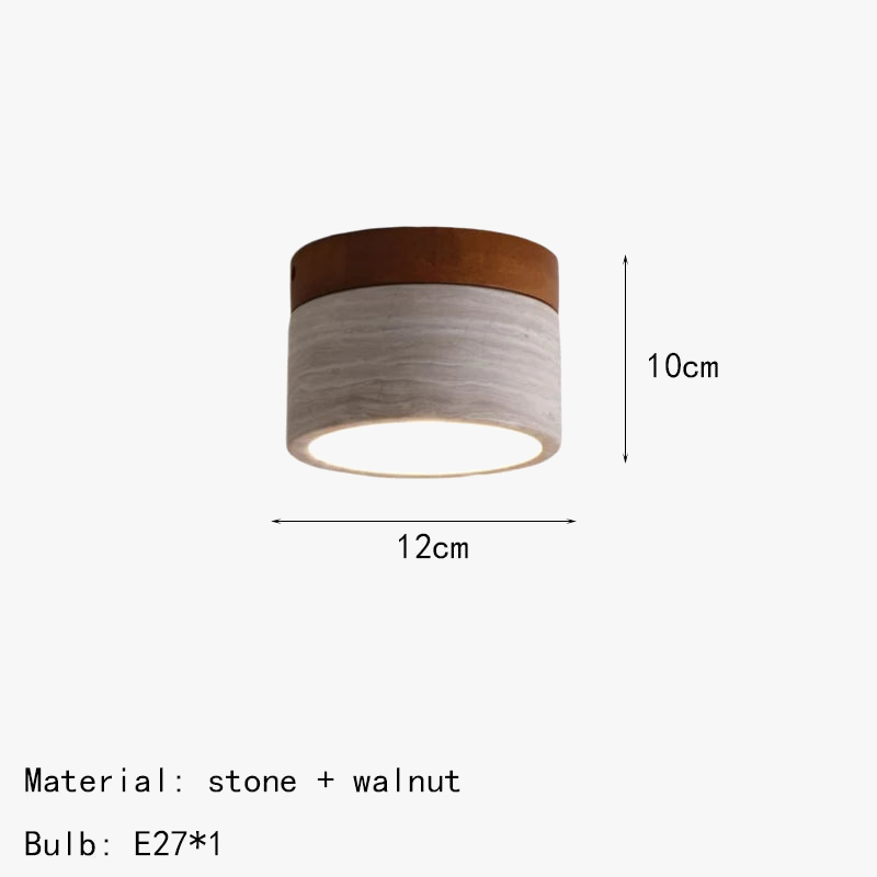 Plafonnier — Minimaliste en marbre naturel et bois foncé