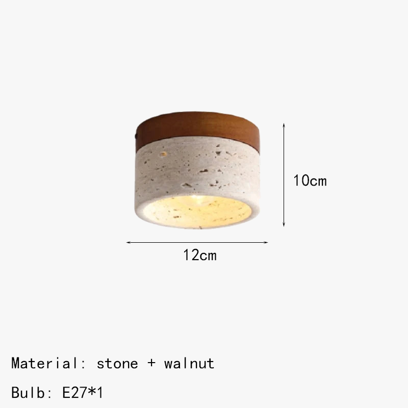 Plafonnier — Minimaliste en marbre naturel et bois foncé
