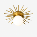 Plafonnier — Moderne avec boule en verre et métal doré Joha