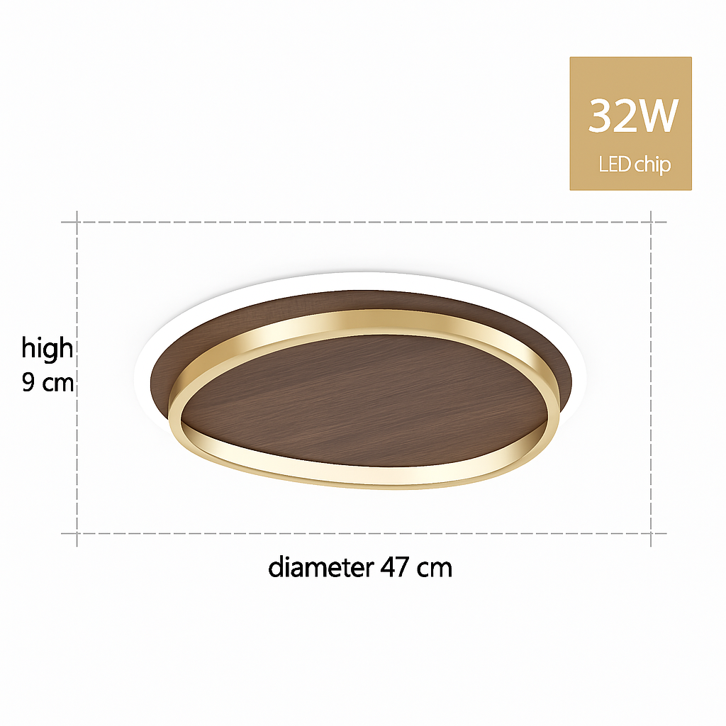 Plafonnier moderne couleur noyer led intérieur maison décor Émilien Écho - Une Note Actuelle dans le Décor