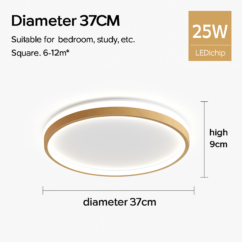 Plafonnier moderne couleur noyer led intérieur maison décor Émilien Écho - Une Note Actuelle dans le Décor
