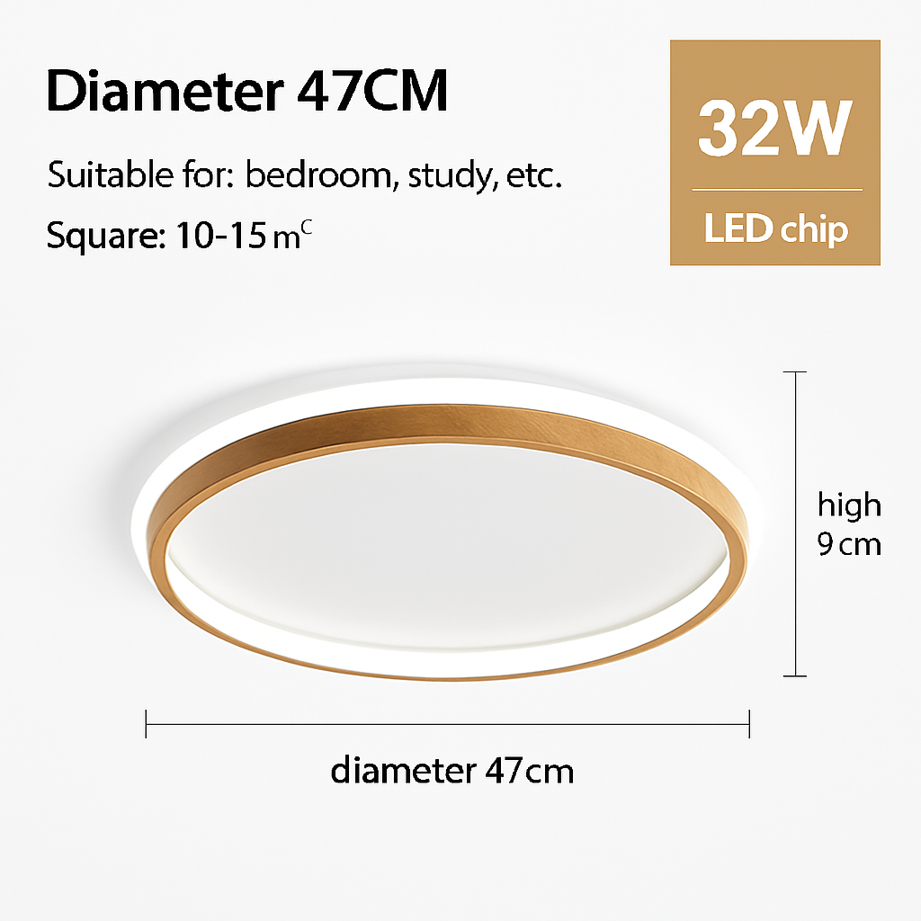 Plafonnier moderne couleur noyer led intérieur maison décor Émilien Écho - Une Note Actuelle dans le Décor