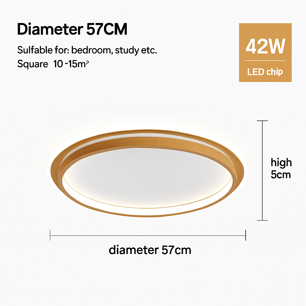 Plafonnier moderne couleur noyer led intérieur maison décor Émilien Écho - Une Note Actuelle dans le Décor