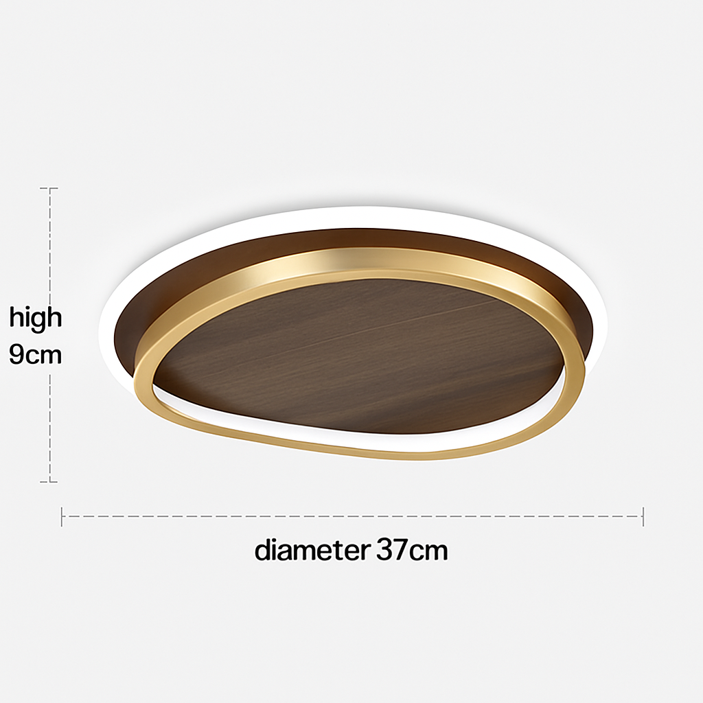 Plafonnier moderne couleur noyer led intérieur maison décor Émilien Écho - Une Note Actuelle dans le Décor