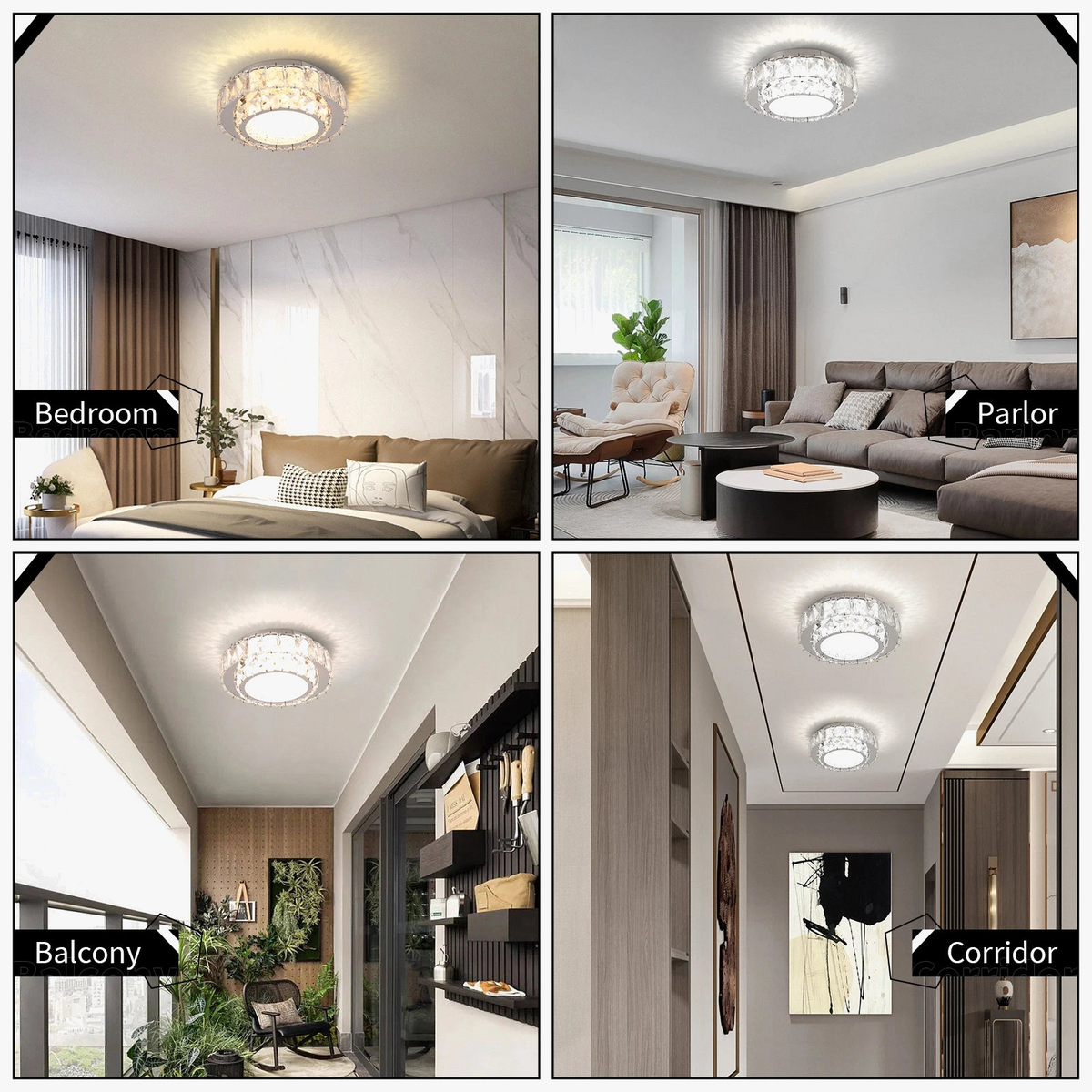 Plafonnier moderne de luxe en cristal avec éclairage led intérieur Léonie Alizé - Éclat du Cristal & Décor Singulier