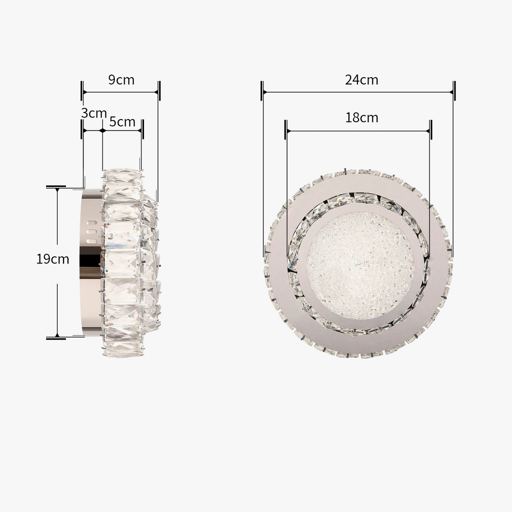 Plafonnier moderne de luxe en cristal avec éclairage led intérieur Léonie Alizé - Éclat du Cristal & Décor Singulier