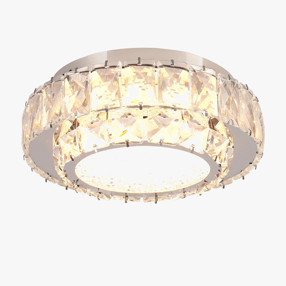 Plafonnier moderne de luxe en cristal avec éclairage led intérieur Léonie Alizé - Éclat du Cristal & Décor Singulier