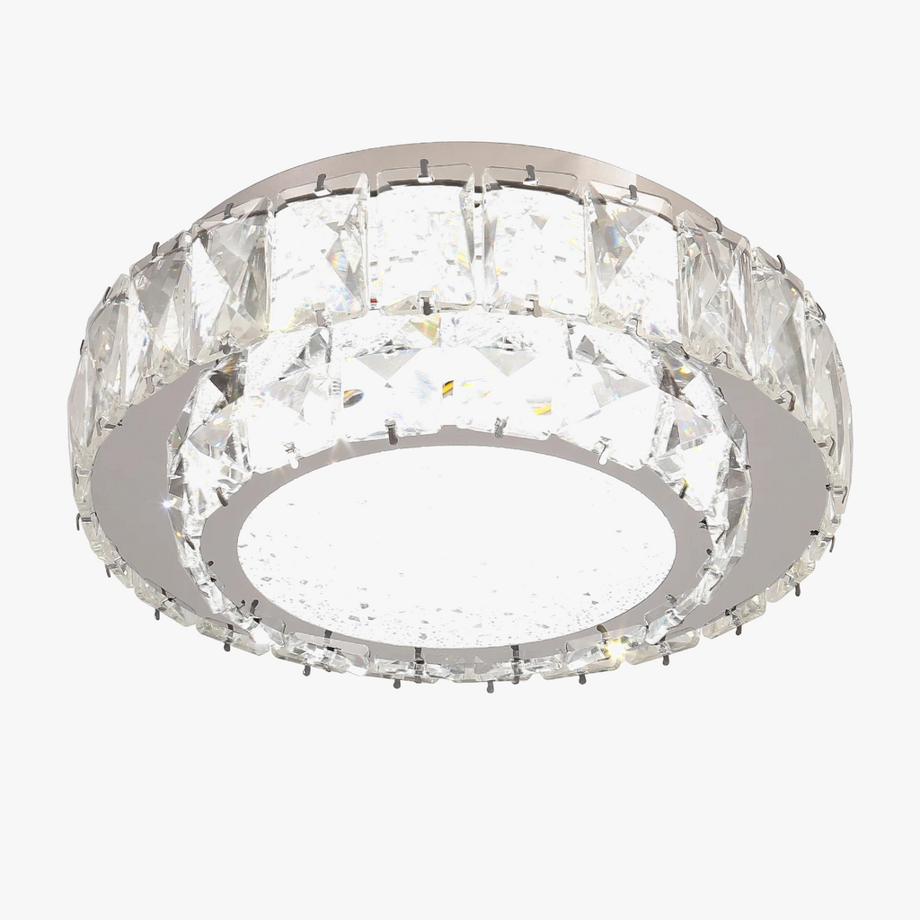 Plafonnier moderne de luxe en cristal avec éclairage led intérieur Léonie Alizé - Éclat du Cristal & Décor Singulier