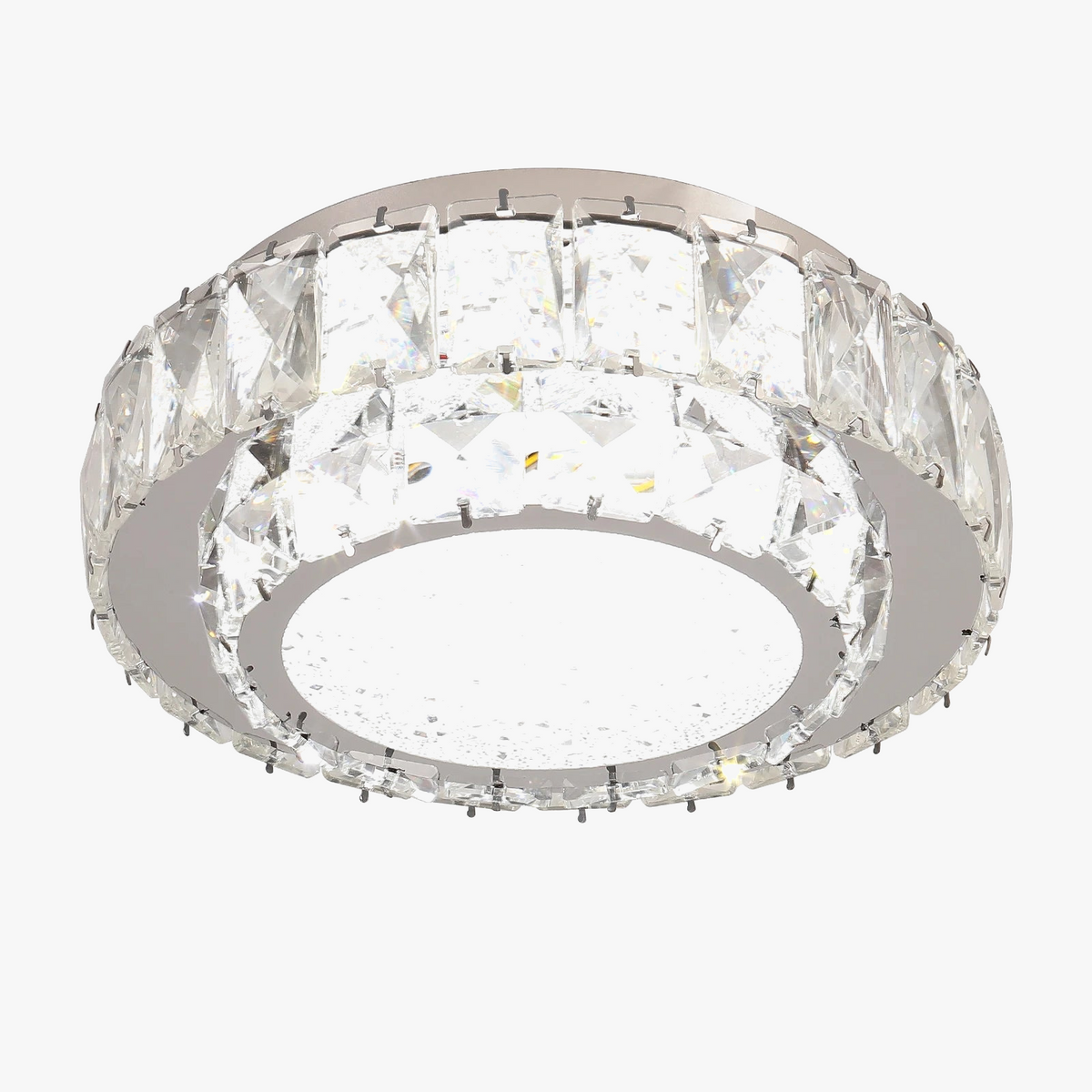 Plafonnier moderne de luxe en cristal avec éclairage led intérieur Léonie Alizé - Éclat du Cristal & Décor Singulier