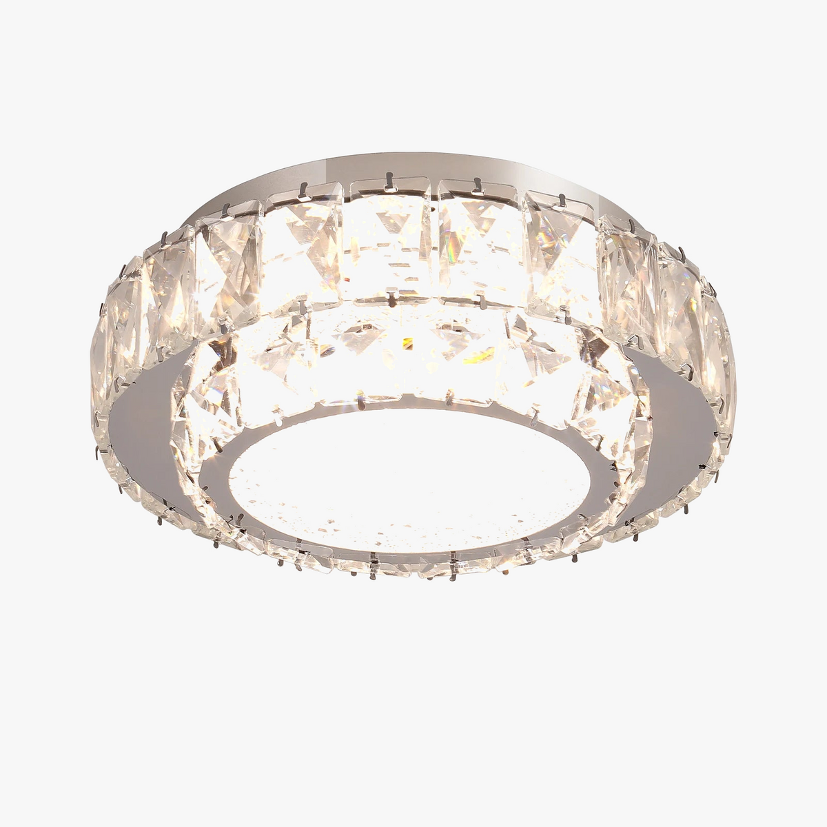 Plafonnier moderne de luxe en cristal avec éclairage led intérieur Léonie Alizé - Éclat du Cristal & Décor Singulier