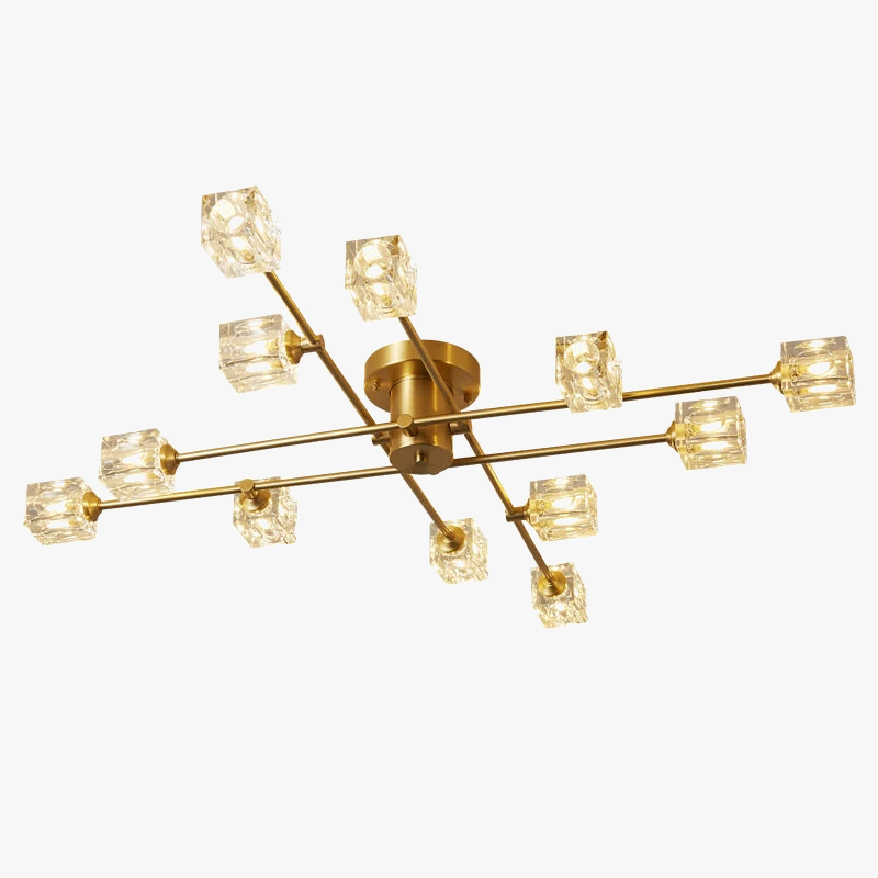 Plafonnier — Moderne en cuivre avec cristal élégant nordique