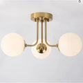 Abat-jour — Moderne en fer forgé chambre salon lampe de porche avec abat-jour sphérique en verre blanc plafonnier semi-encastré
