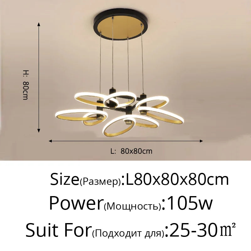 Plafonnier — Moderne en pétale d'or pour intérieur décoratif