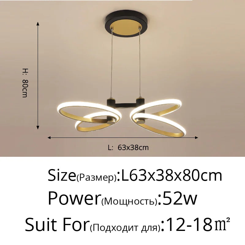 Plafonnier — Moderne en pétale d'or pour intérieur décoratif