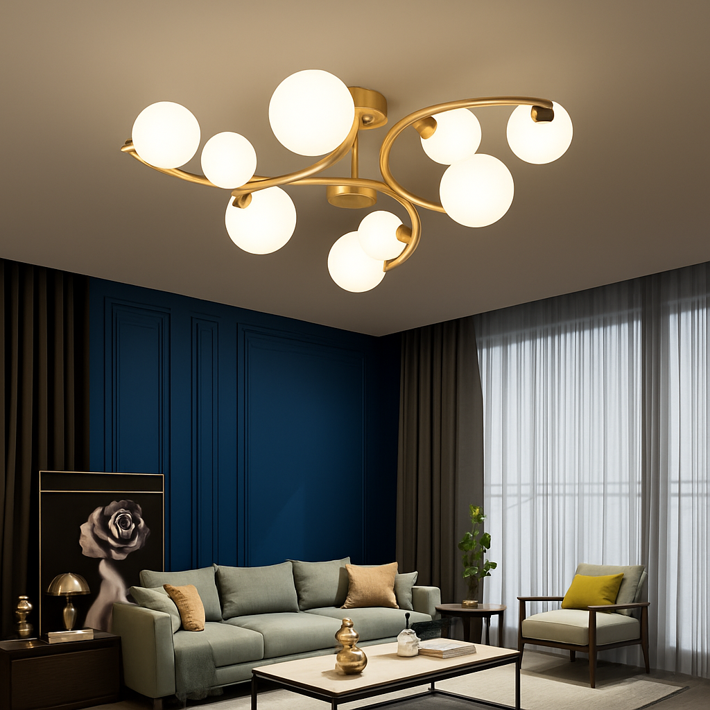 Plafonnier moderne en verre design pour intérieur élégant Nora Silhouette - Une Présence de Verre Élégante