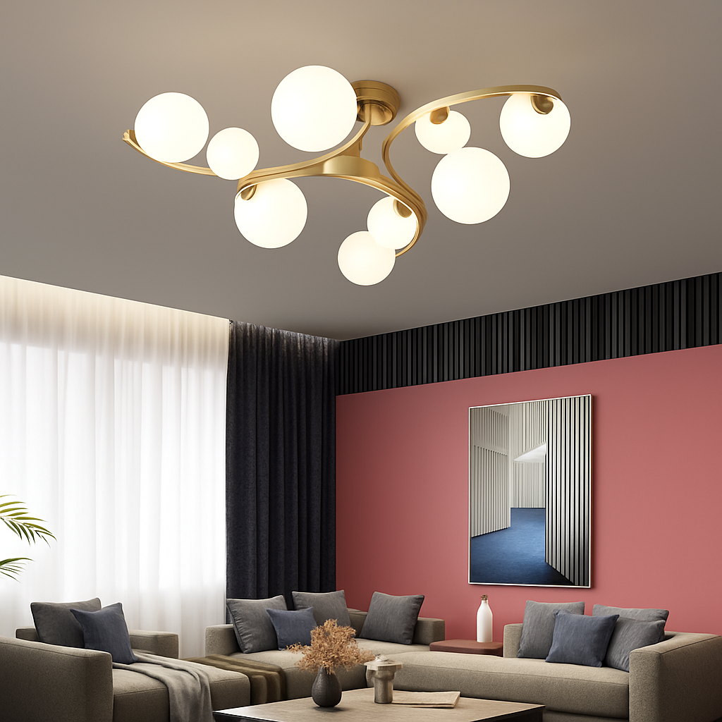 Plafonnier moderne en verre design pour intérieur élégant Nora Silhouette - Une Présence de Verre Élégante
