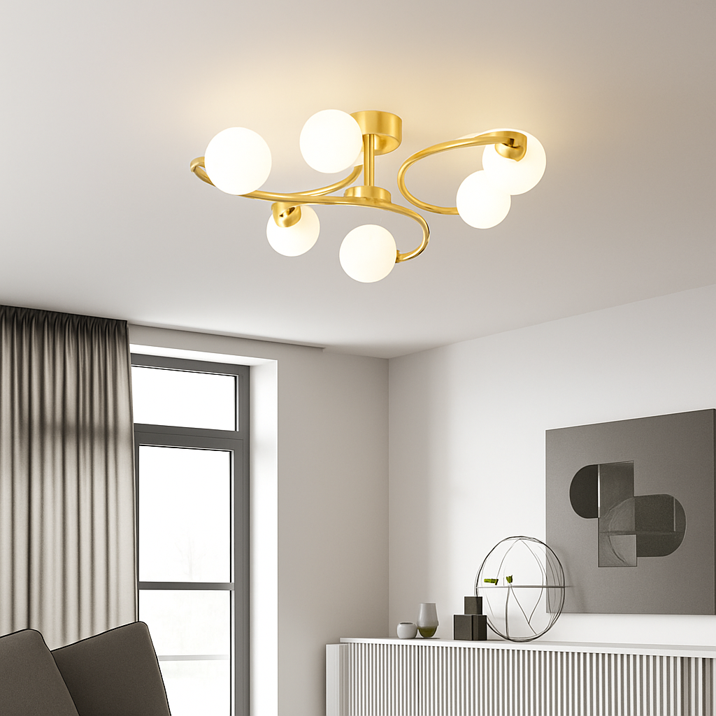 Plafonnier moderne en verre design pour intérieur élégant Nora Silhouette - Une Présence de Verre Élégante