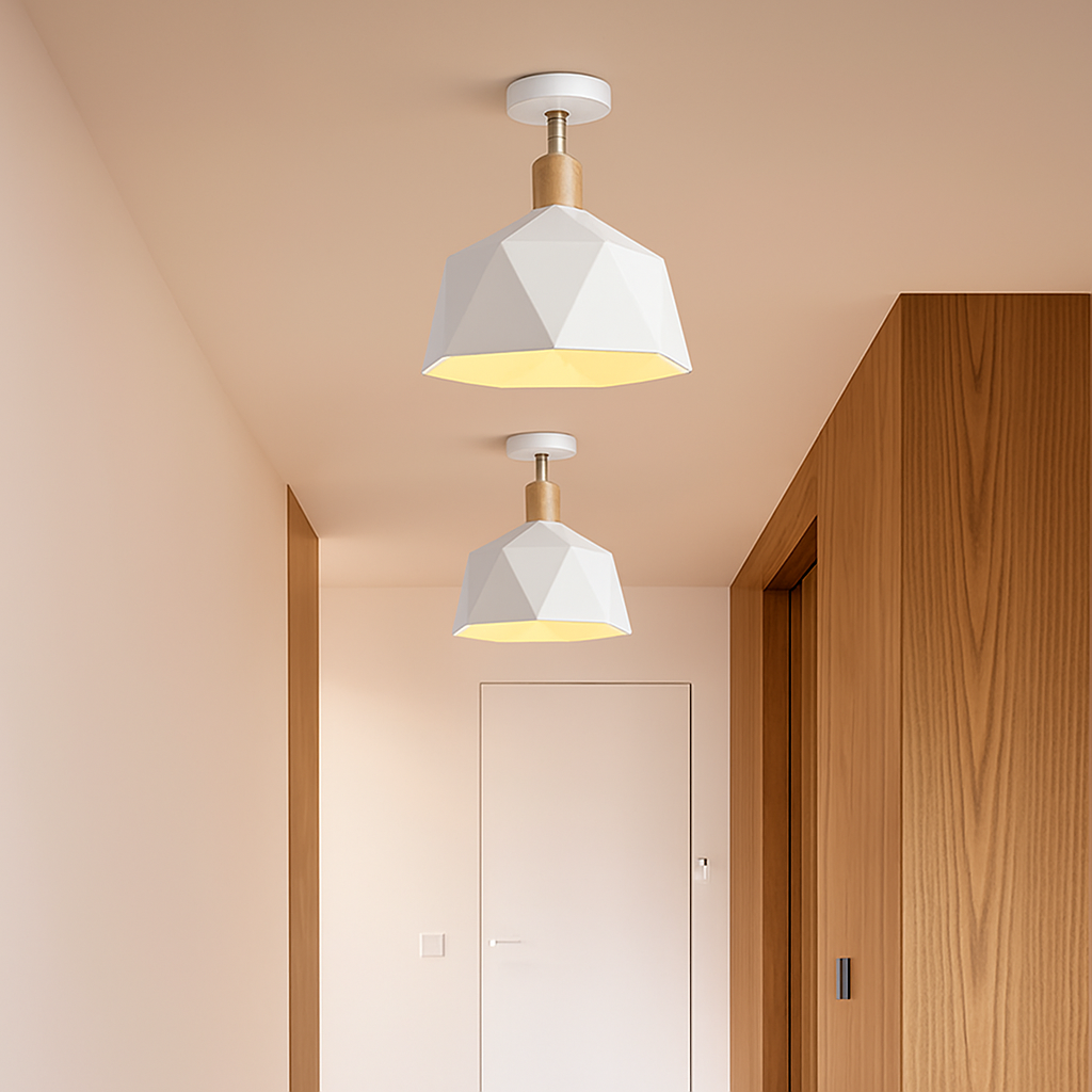 Plafonnier moderne LED avec abat-jour en métal Garino Théotime Équinoxe - Une Note Actuelle dans le Décor