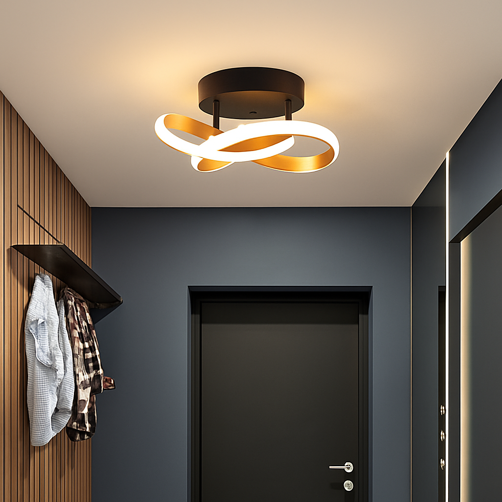 Plafonnier — Moderne LED avec des anneaux croisés Donovan