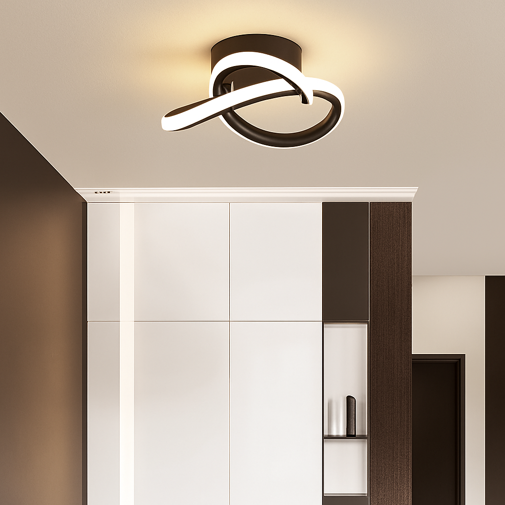 Plafonnier — Moderne LED avec des anneaux croisés Donovan