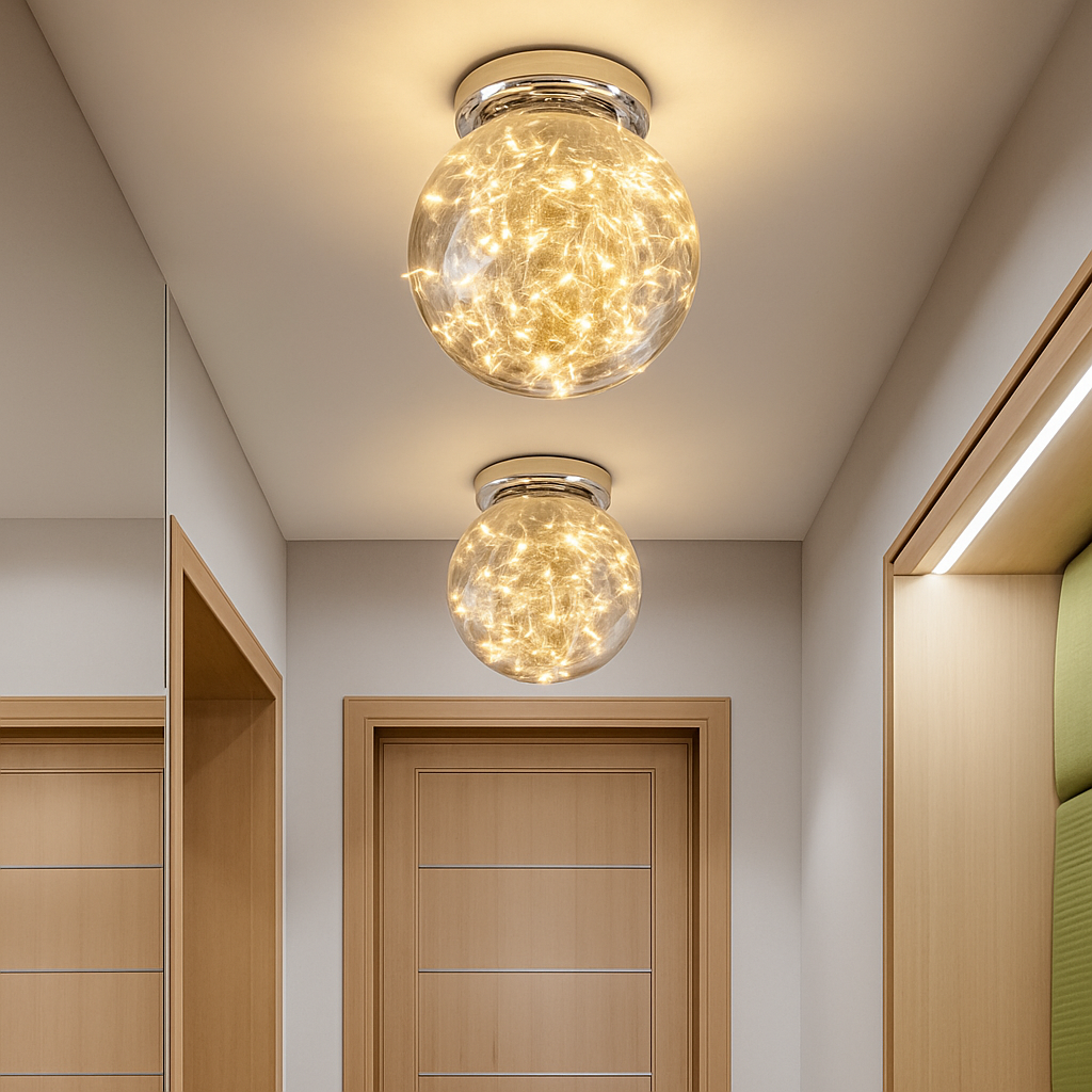 Plafonnier — Moderne LED avec globe en verre Duna