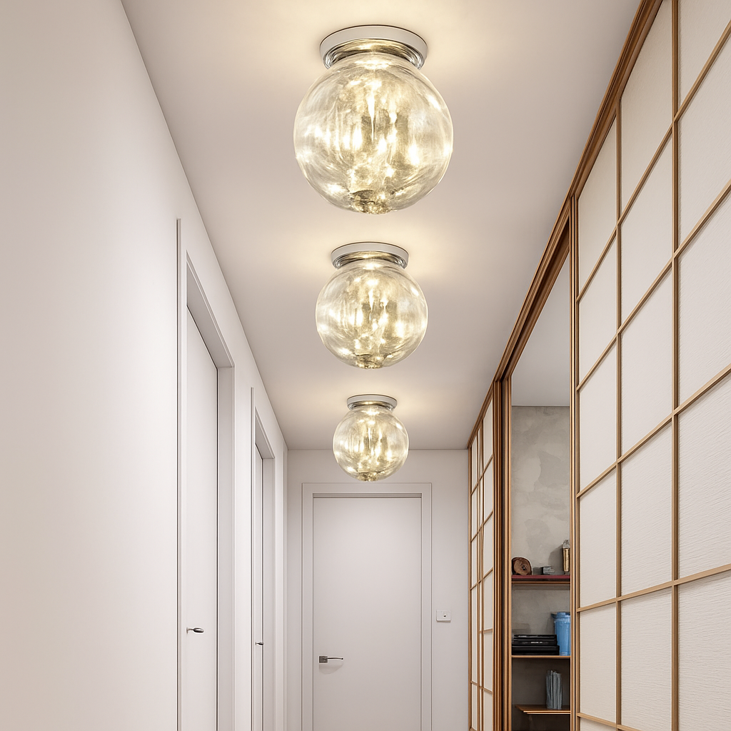 Plafonnier — Moderne LED avec globe en verre Duna
