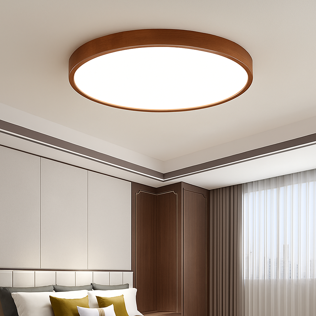 Plafonnier moderne LED bois massif Éléa Aubade - Le Charme du Bois au Quotidien