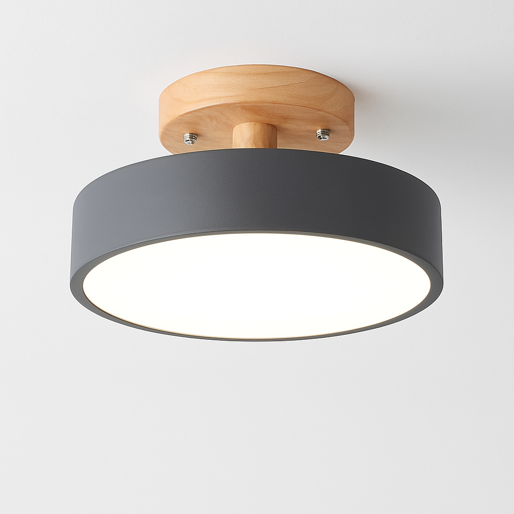 Plafonnier — Moderne LED en bois et métal coloré Celio