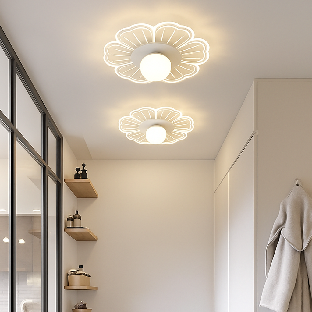 Plafonnier moderne LED en forme de fleur Majesty Rosine Confluence - Esprit Contemporain & Décor Élégant