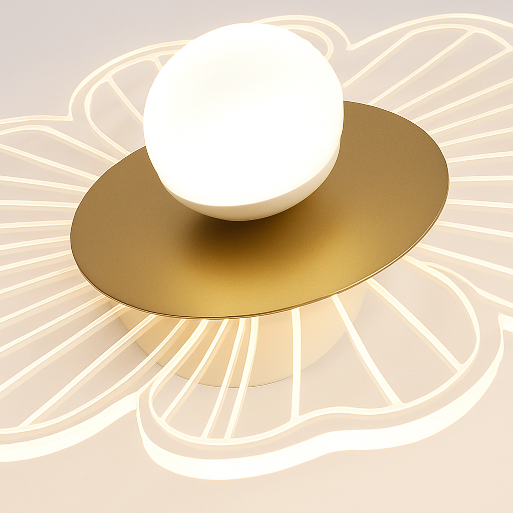 Plafonnier moderne LED en forme de fleur Majesty Rosine Confluence - Esprit Contemporain & Décor Élégant