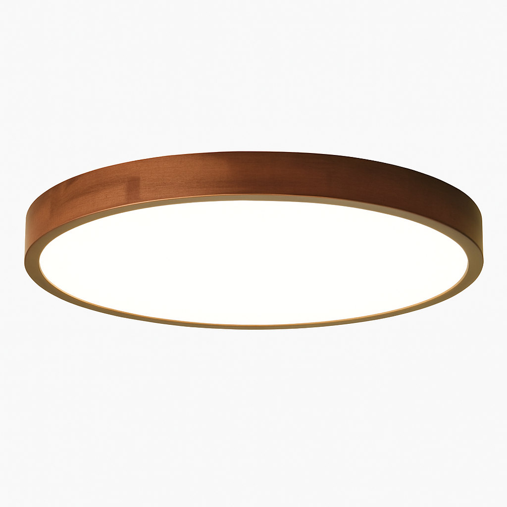 Plafonnier — Moderne LED en forme géométrique en bois Evelyn