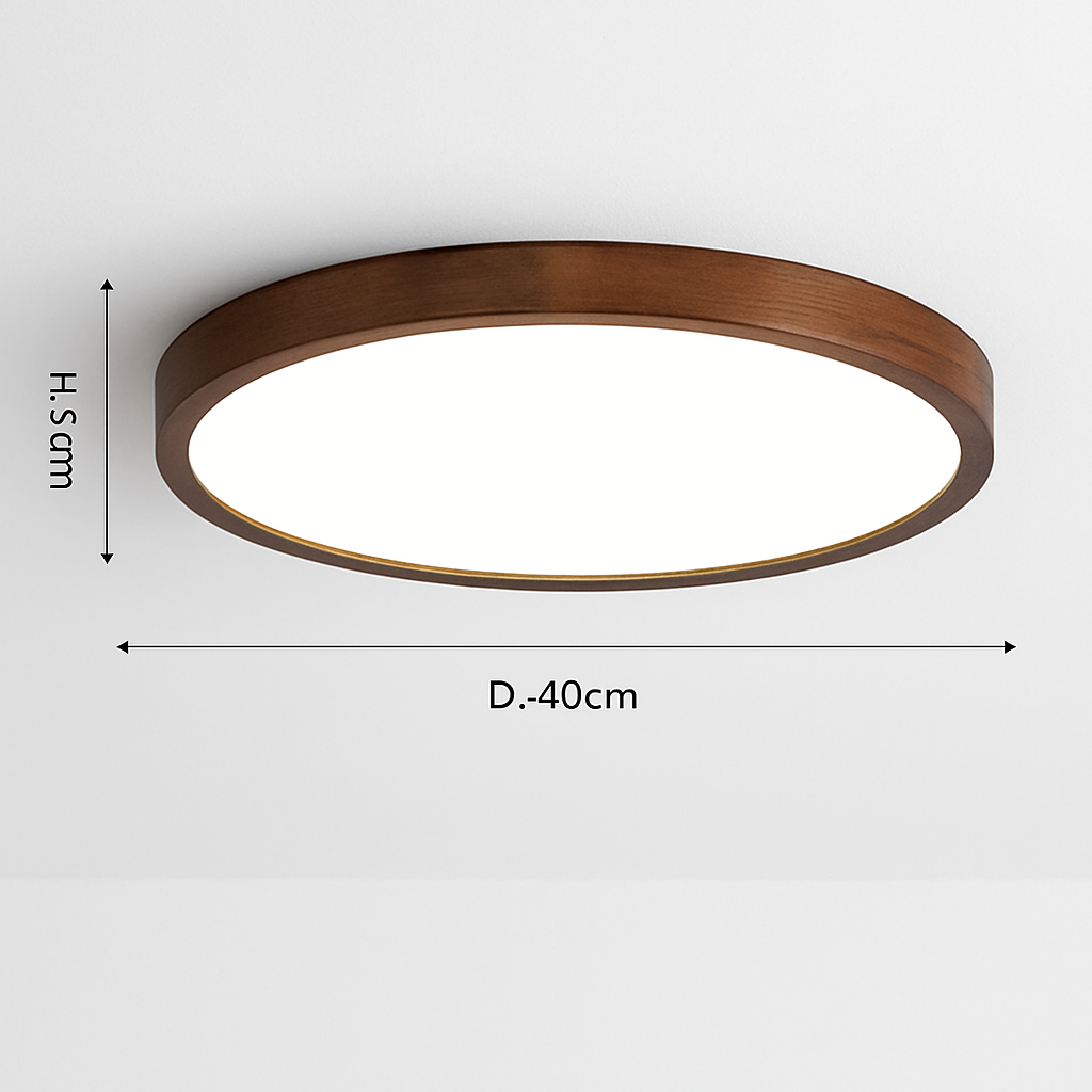 Plafonnier — Moderne LED en forme géométrique en bois Evelyn