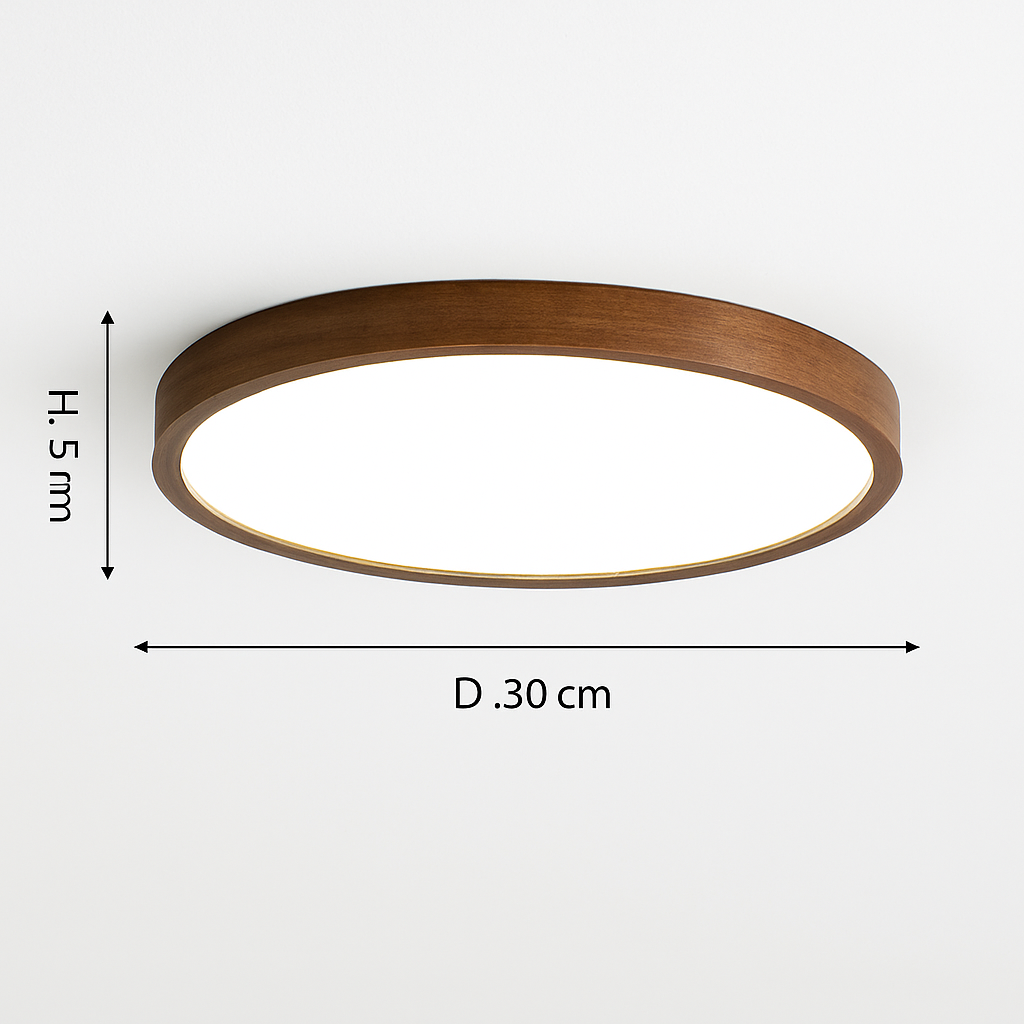 Plafonnier — Moderne LED en forme géométrique en bois Evelyn