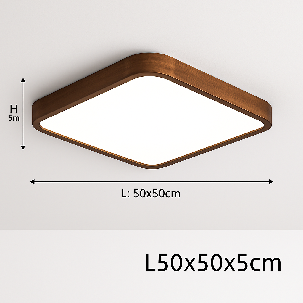 Plafonnier — Moderne LED en forme géométrique en bois Evelyn