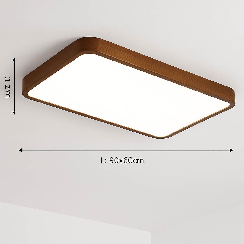 Plafonnier — Moderne LED en forme géométrique en bois Evelyn