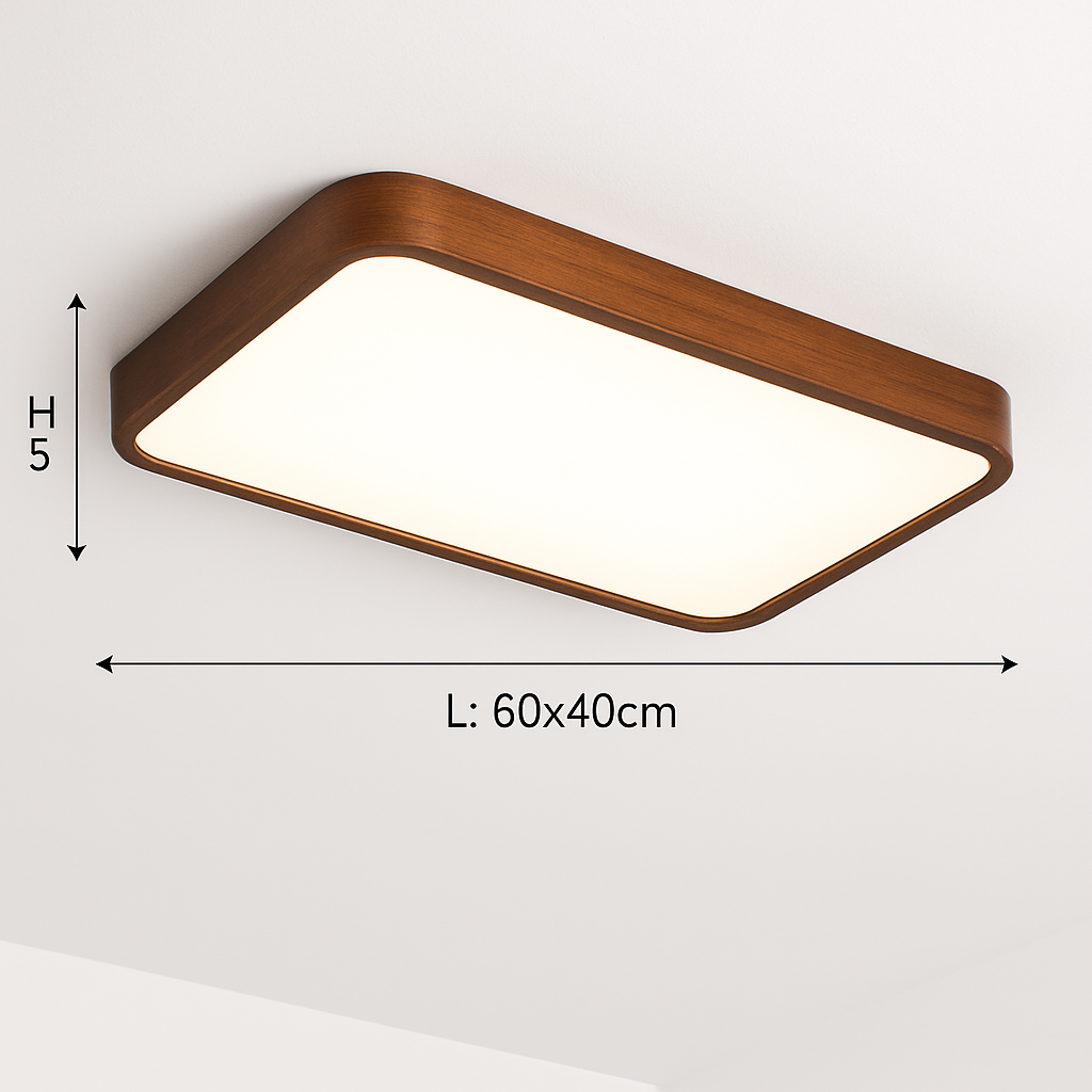 Plafonnier — Moderne LED en forme géométrique en bois Evelyn