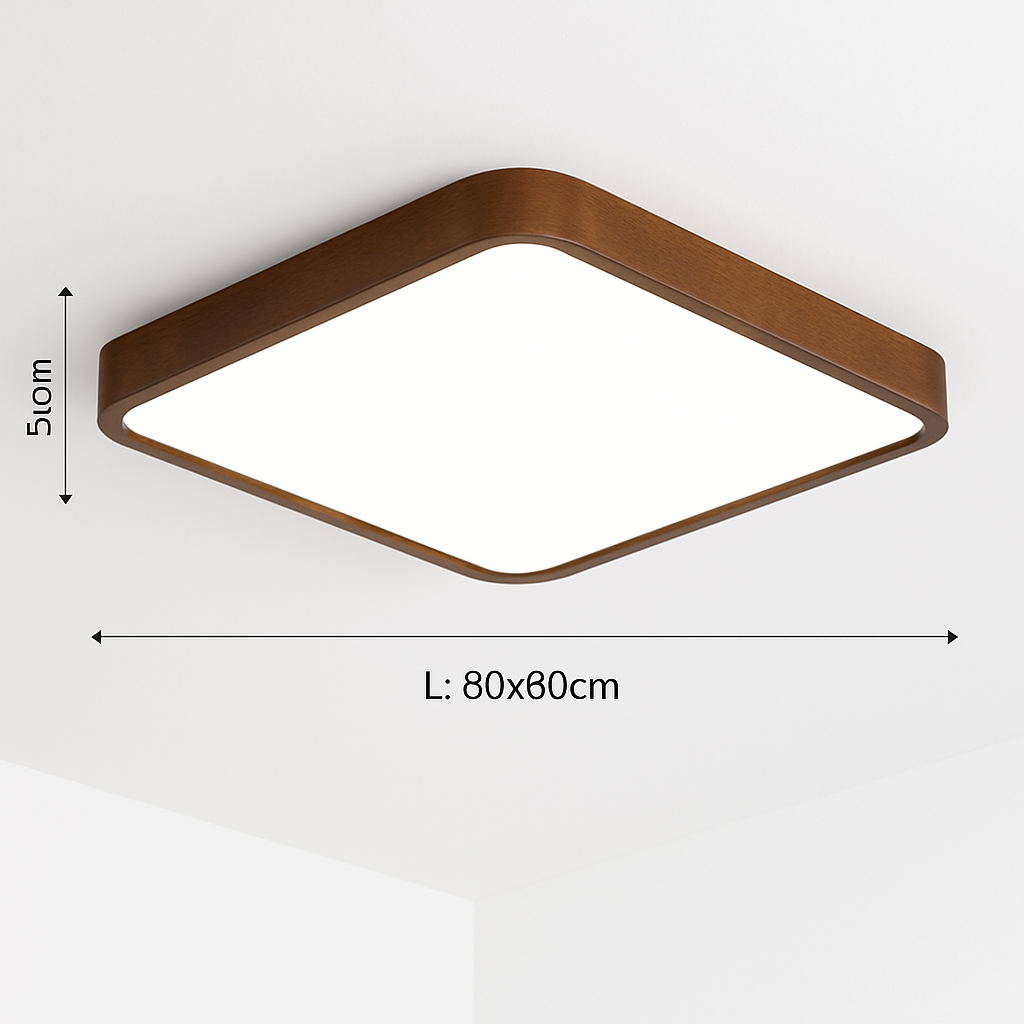 Plafonnier — Moderne LED en forme géométrique en bois Evelyn