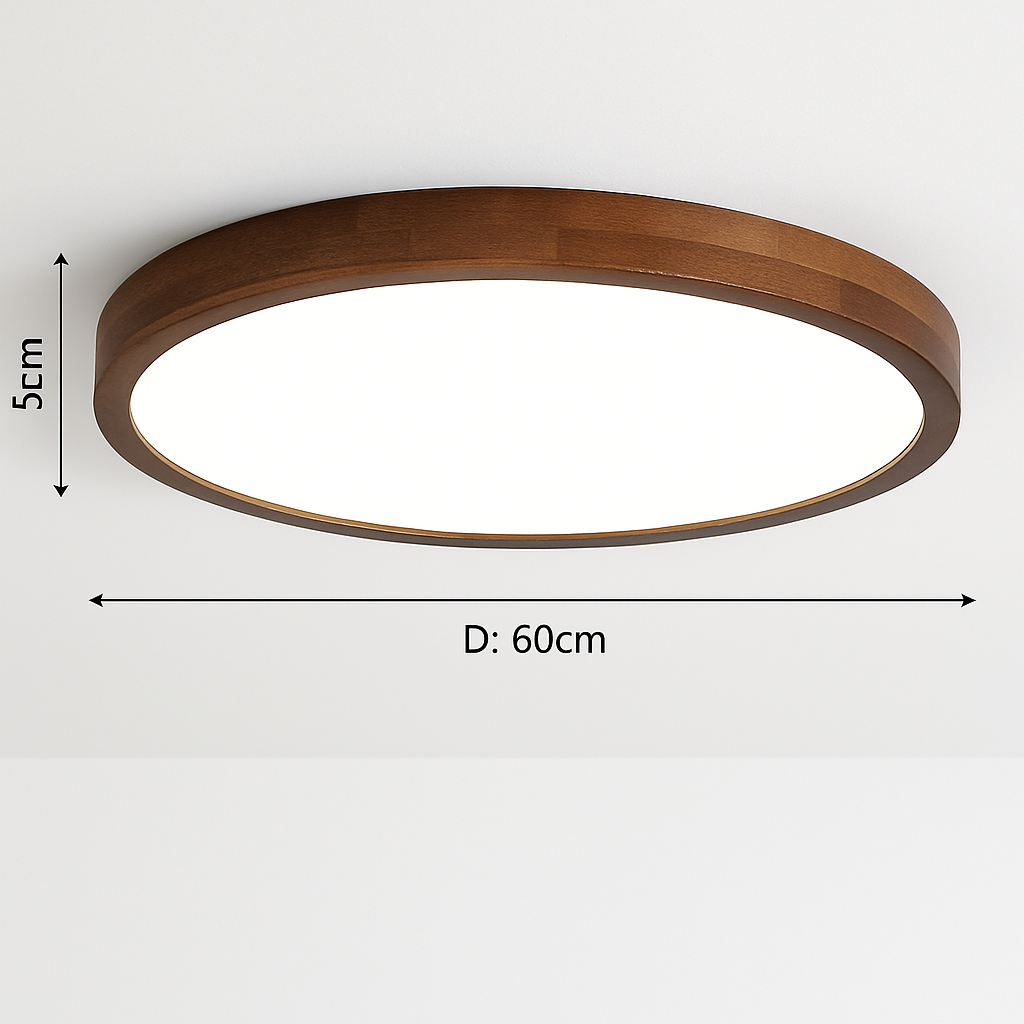 Plafonnier — Moderne LED en forme géométrique en bois Evelyn