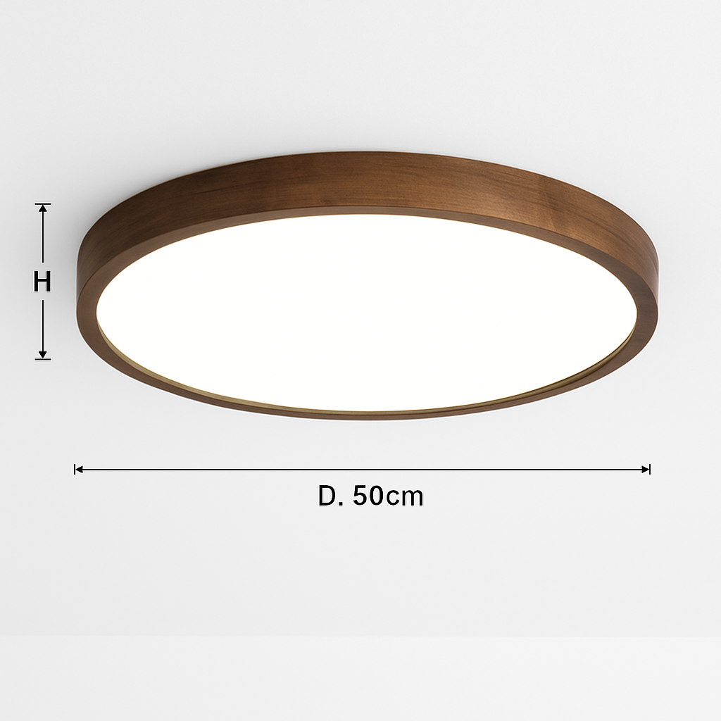 Plafonnier — Moderne LED en forme géométrique en bois Evelyn