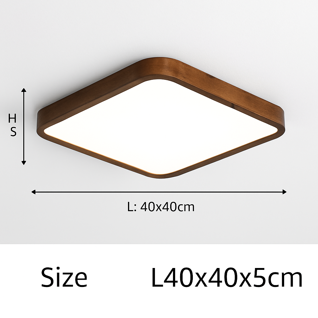 Plafonnier — Moderne LED en forme géométrique en bois Evelyn