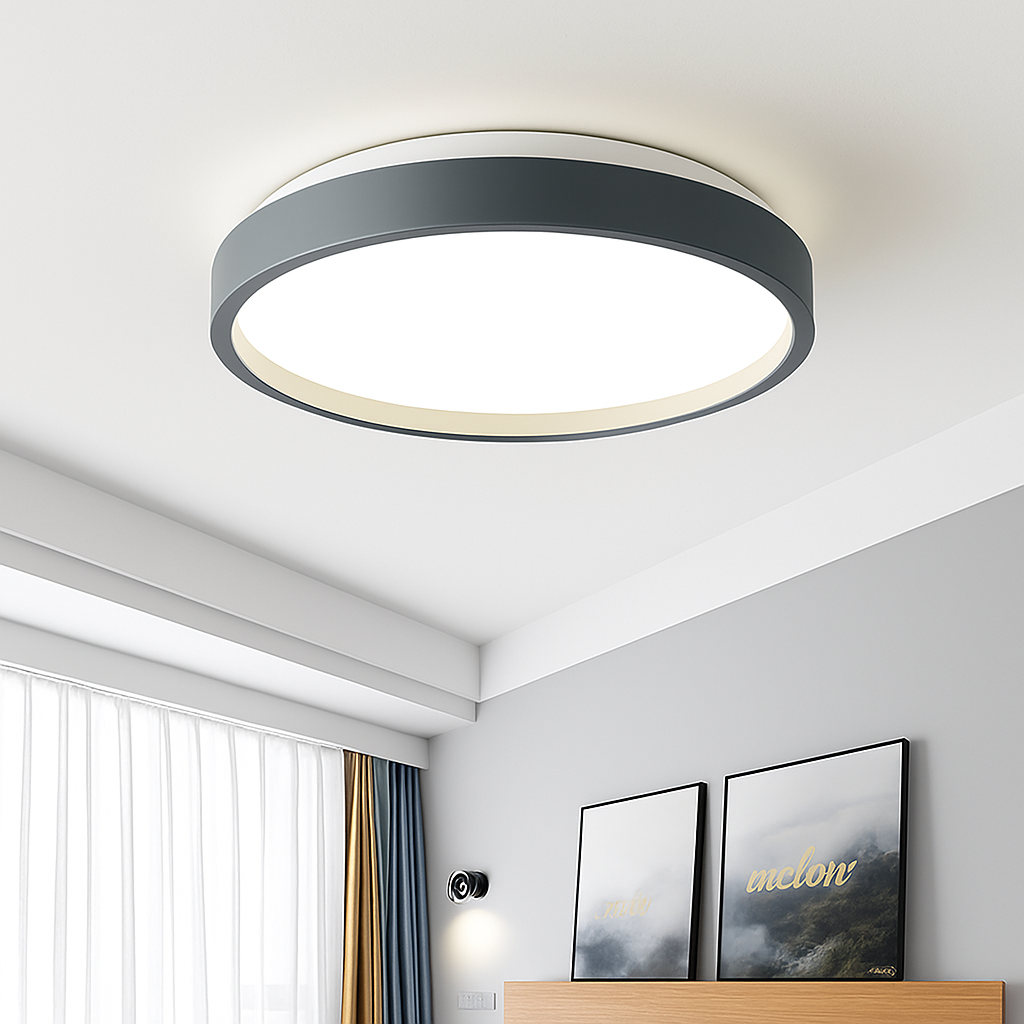 Plafonnier moderne LED métallique circulaire et fin Glenn Clarisse Épure - Une Note Actuelle dans le Décor