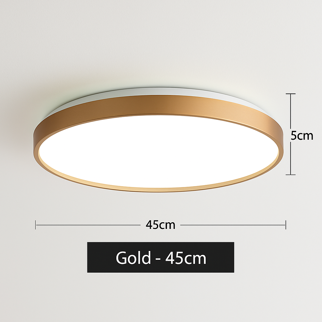 Plafonnier moderne LED métallique circulaire et fin Glenn Clarisse Épure - Une Note Actuelle dans le Décor