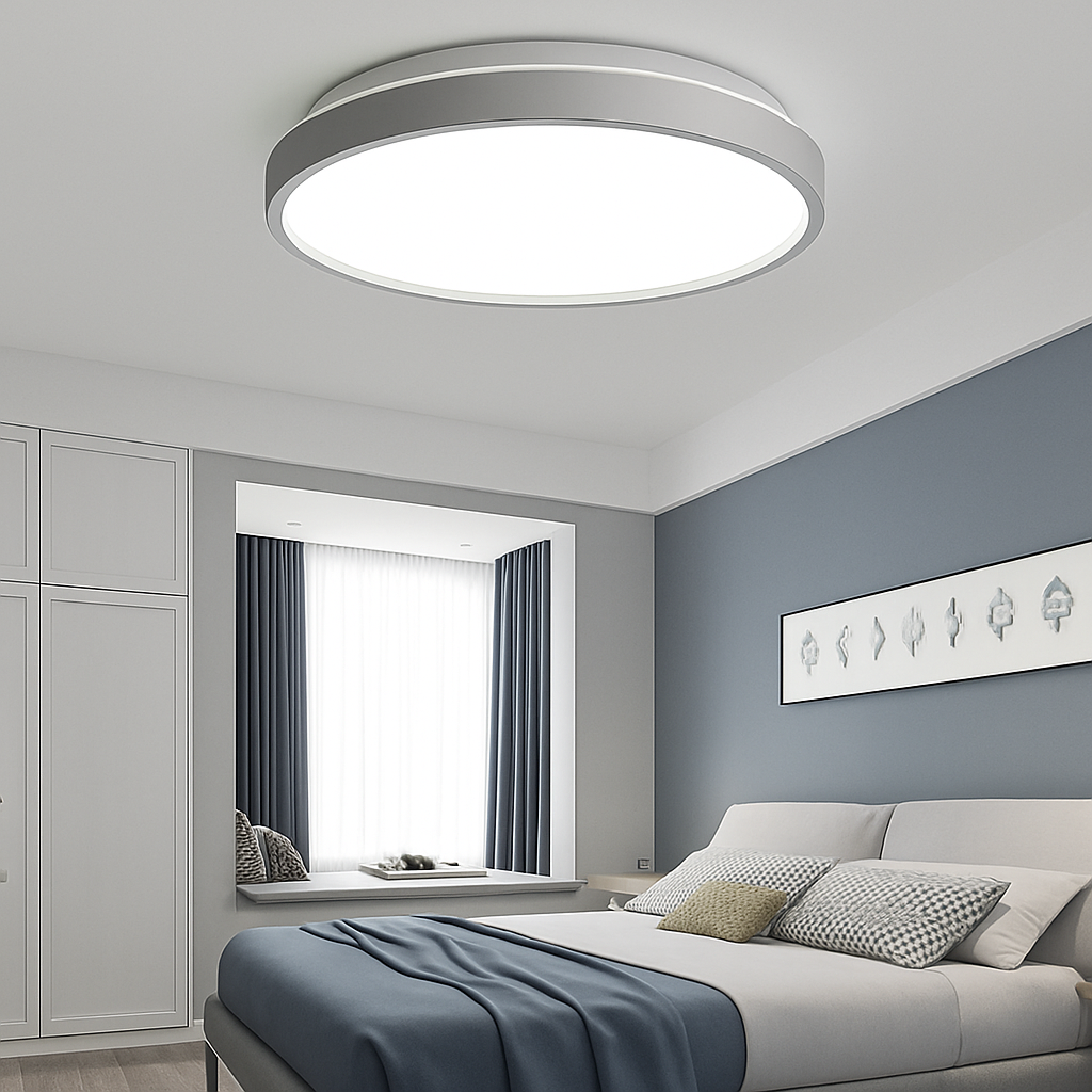 Plafonnier moderne LED métallique circulaire et fin Glenn Clarisse Épure - Une Note Actuelle dans le Décor