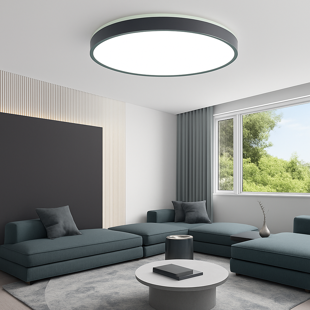Plafonnier moderne LED métallique circulaire et fin Glenn Clarisse Épure - Une Note Actuelle dans le Décor