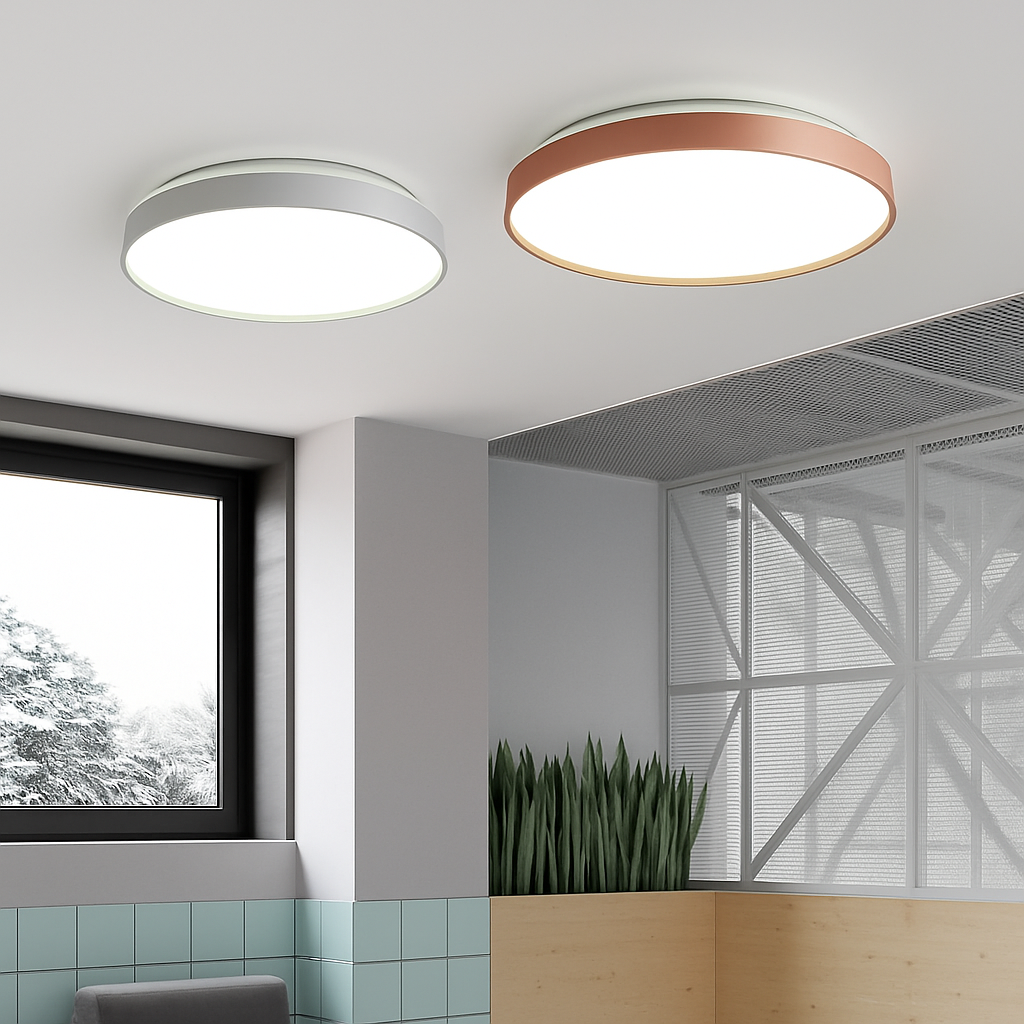 Plafonnier moderne LED métallique circulaire et fin Glenn Clarisse Épure - Une Note Actuelle dans le Décor