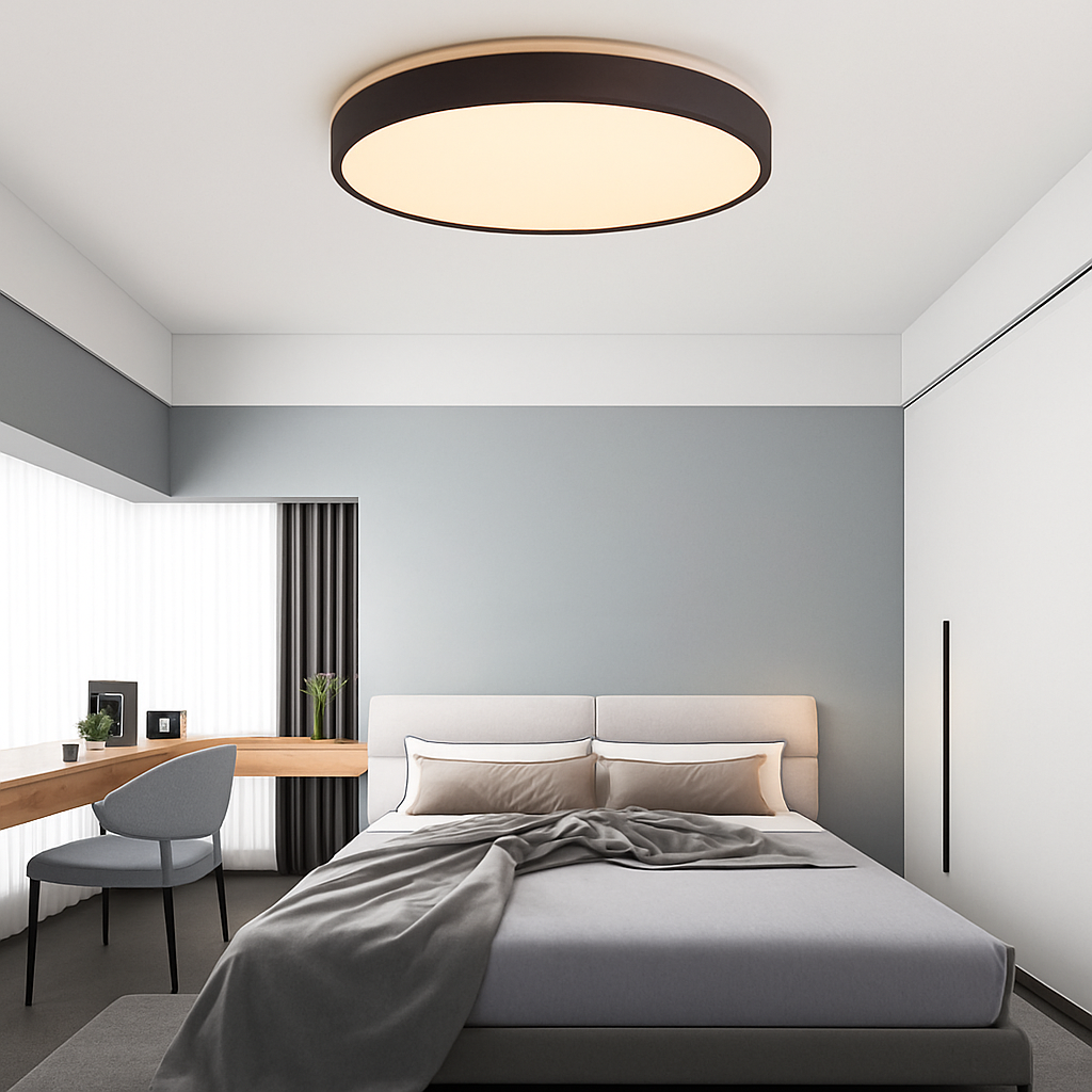 Plafonnier moderne LED métallique circulaire et fin Glenn Clarisse Épure - Une Note Actuelle dans le Décor