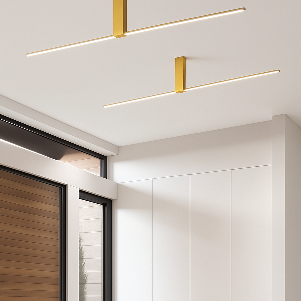 Plafonnier moderne LED minimaliste barre lumineuse Mahil Simon Lointain - Une Présence Sobre et Élégante