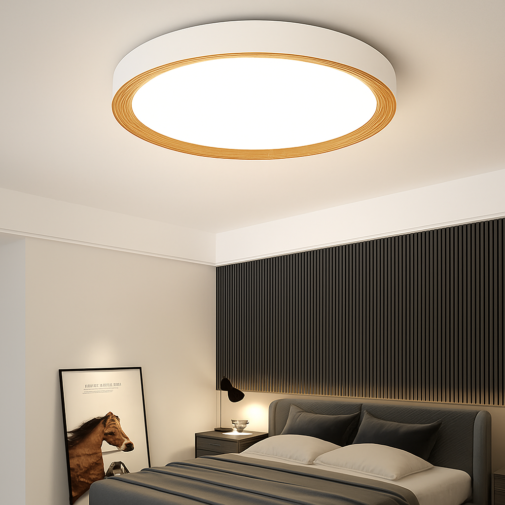 Plafonnier moderne à leds en bois pour éclairage intérieur Delphine Cime - Le Charme du Bois au Quotidien