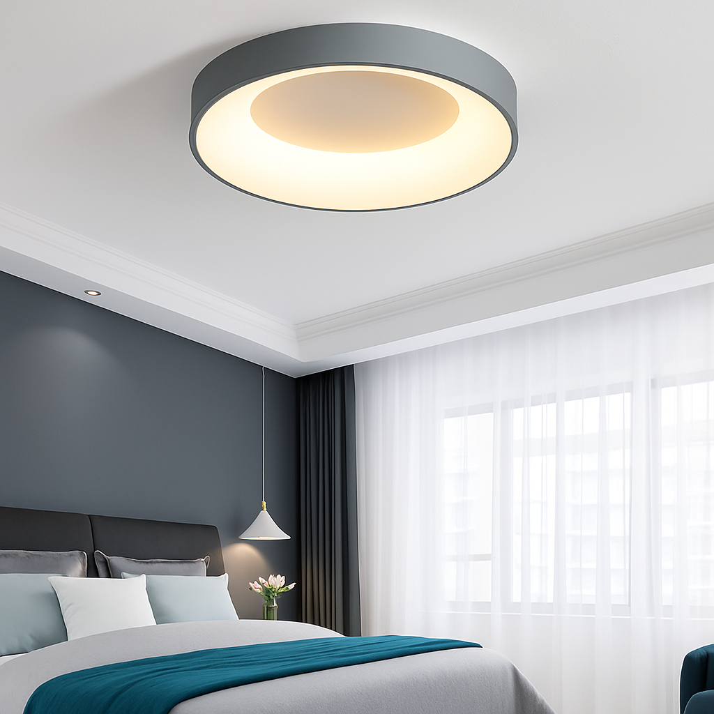 Plafonnier moderne à leds minimaliste avec télécommande Virgile Poème - Lignes Épurées & Atmosphère Sereine